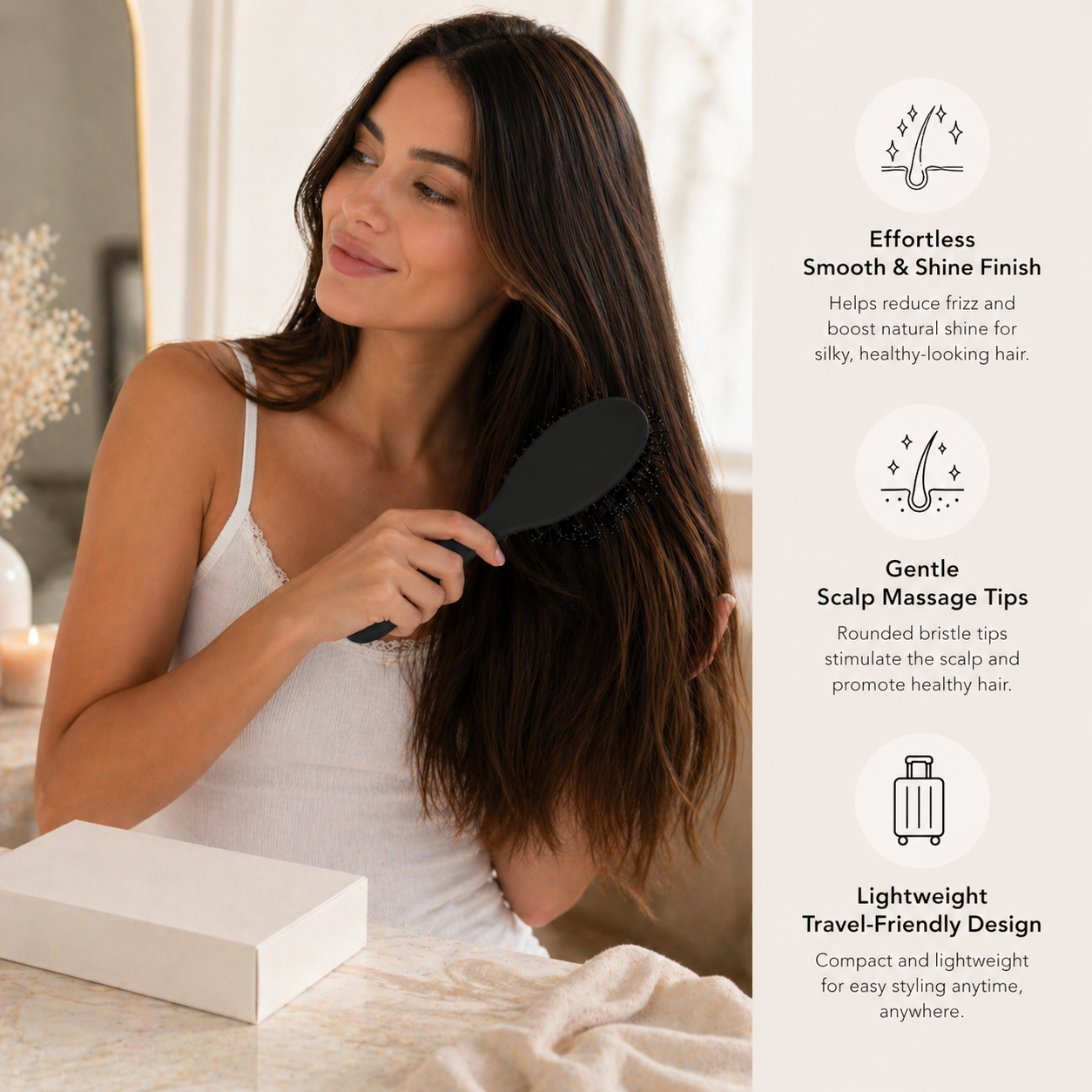 b’elle Pro-Grip Detangling Brush